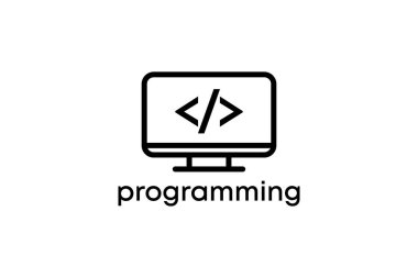 Kodlama simgesi logo tasarım şablonu programlanıyor