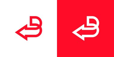 B harfi teknik ok logo tasarım vektör şablonu