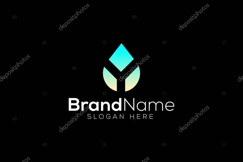 Letter Y drop logo design vector template