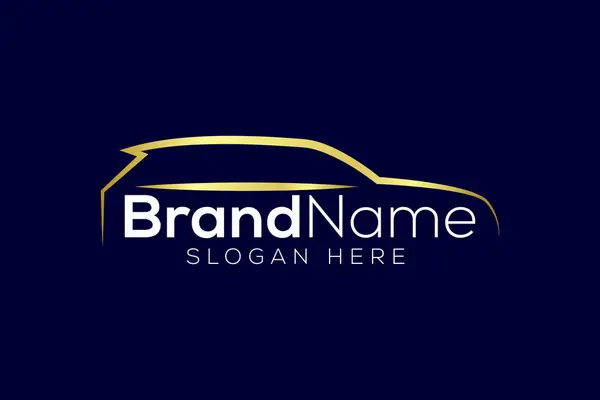 Lüks araba Altın Logo tasarım şablonu
