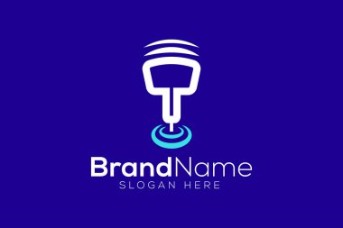 GNSS teknoloji logo tasarım şablonu