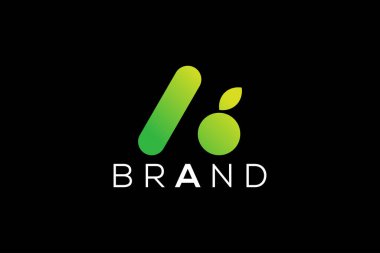 Moda ve Profesyonel harf Soyut meyve logosu tasarım vektörü şablonu