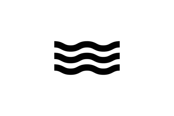 Dalga ve bayrak işareti logo tasarım şablonu