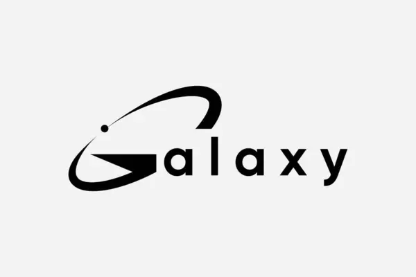 Harf Gökadası Mavi logo tasarım vektörü şablonu