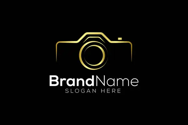 Lüks fotoğraf logosu tasarım vektörü şablonu