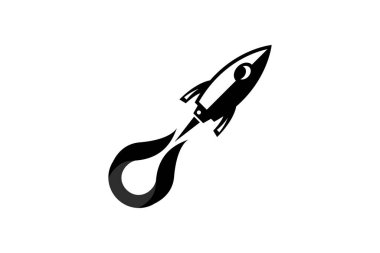 Roket logo tasarım vektör şablonu