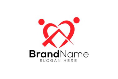 Minimalist ev aşkı logo tasarım şablonu