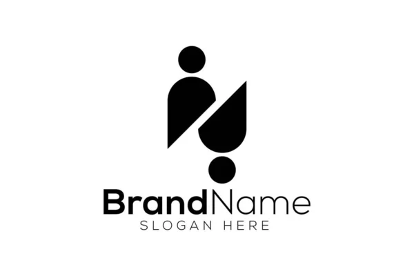 Yaratıcı ve minimalist harf n man simgesi logo tasarım şablonu