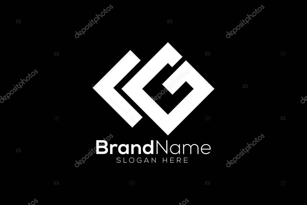 Letter K G monogram logo design template