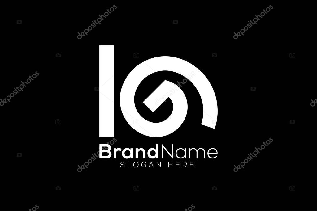 Letter K G monogram logo design template