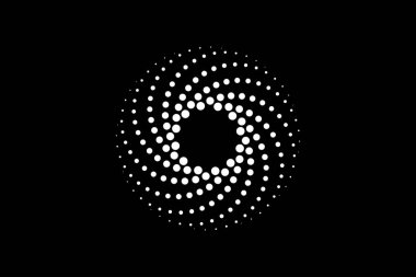 Yarım ton daire simgesi logo tasarım vektör şablonu