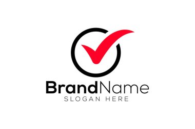 Moda ve Profesyonel kontrol işareti logo tasarım vektör şablonu tamamlandı