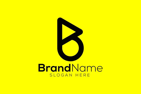 Minimalist harf B çalma simgesi logo tasarım şablonu