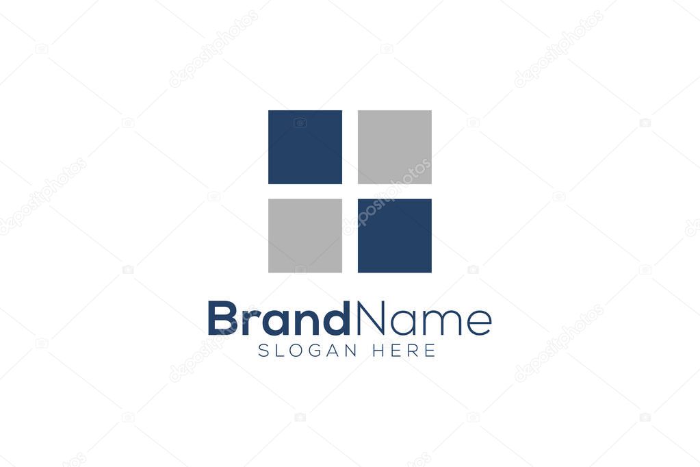 Simple window logo design vector template