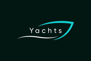 Mavi okyanus yatları logo tasarım şablonu