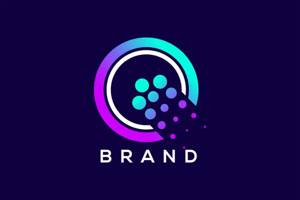 Moda ve asgari harf Q büyüme teknolojisi vektör logosu tasarımı