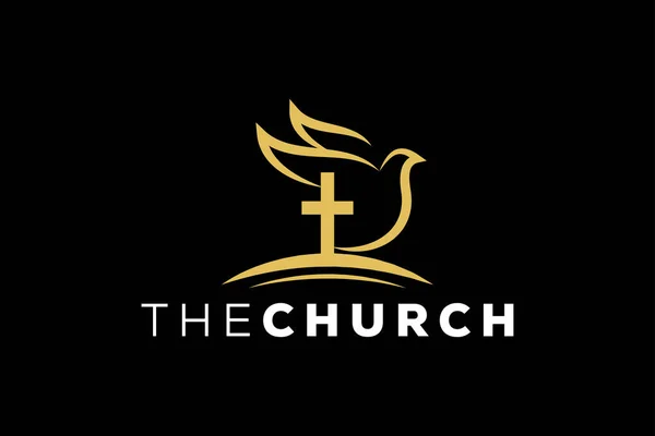 Modern Profesyonel ve minimal kilise imzası Hıristiyan ve barışçıl vektör logosu tasarımı