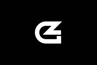 Yaratıcı ve minimalist ilk harf G Z logo tasarım şablonu siyah arkaplan üzerinde