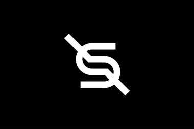 Siyah arkaplan 1 üzerindeki S logo tasarım şablonu yaratıcı ve minimalist ilk harf