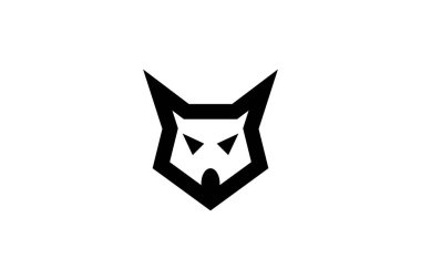 Beyaz arka planda yaratıcı ve profesyonel tilki çizgisi sanat logosu tasarım şablonu