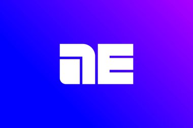 Yaratıcı ve profesyonel başlangıç harfi mavi arkaplanda e-logo tasarım şablonu