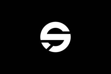 Siyah arkaplanda yaratıcı minimal stil profesyonel ilk harf logo tasarım şablonu