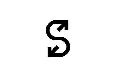 S harfi İleri Logo Tasarımı Şablonu