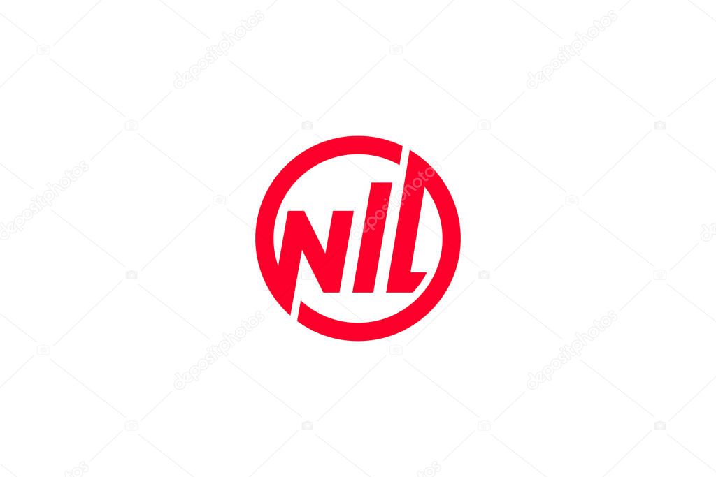 Minimalist nil icon logo design template on white background