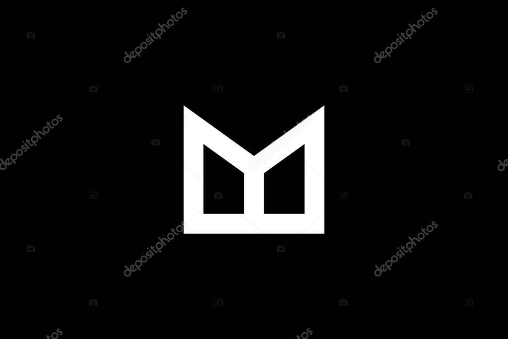 New Minimal Awesome Creative Trendy Professional Letter M Logo Design Template On Black Background