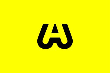 Harf A W Negatif Uzay Markası Logo Tasarım Şablonu