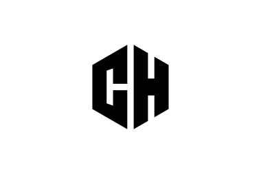 CH Harfi Çokgen Logo Tasarım Şablonu