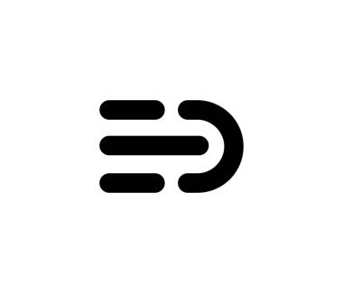 E D Harfi Ok Logo Tasarımı Şablonu