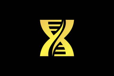 X Harfi Genetik Logo Tasarım Şablonu