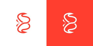 Minimal Awesome Credy Profosyonel Harf B Kelebek Logo Tasarım Şablonu Kırmızı Arkaplan