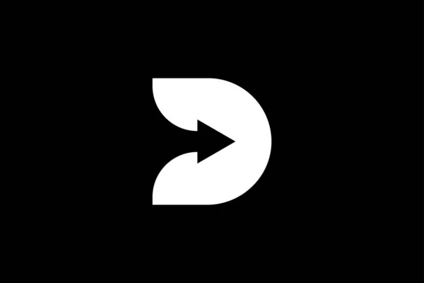 D harfi ok logo tasarım şablonu