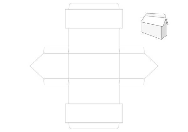 Einfache Druckbare Din Stanzvorlage Einfach Schnell Einfach Falten Isoliertes Objekt — Stockvektor