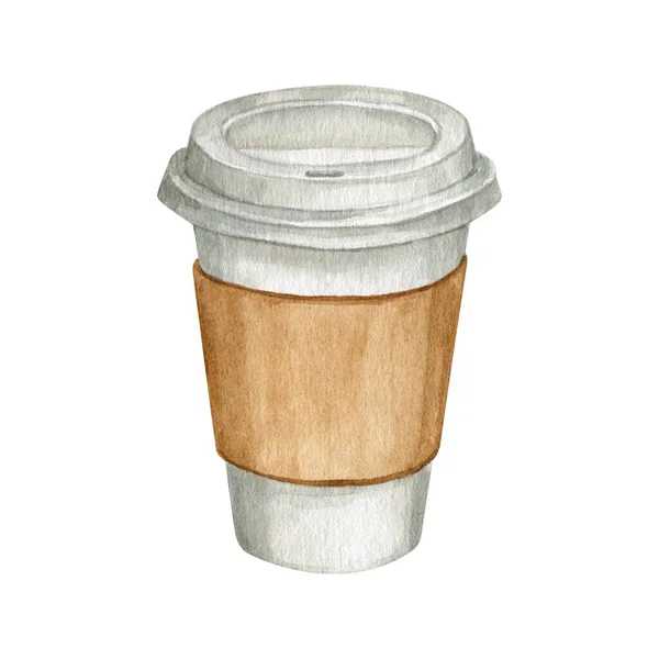 Akvarell Kaffe Dricka Illustrationer Kaffeälskare Dricker Menyn För Café Och — Stockfoto