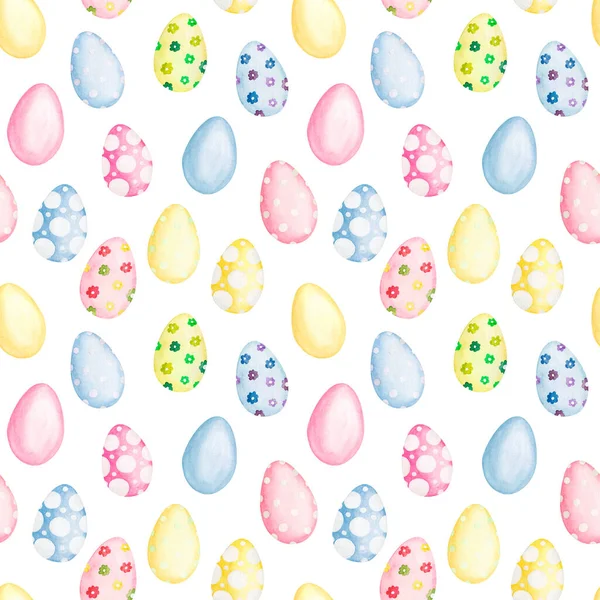 Watercolor seamless pattern Happy Easter elements. Digital papers for Easter holidays wrapping and greeting cards scrapbooking. High quality seamless pattern illustration