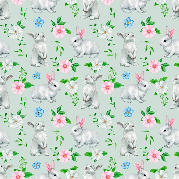 Watercolor seamless pattern Happy Easter elements. Digital papers for Easter holidays wrapping and greeting cards scrapbooking. High quality seamless pattern illustration
