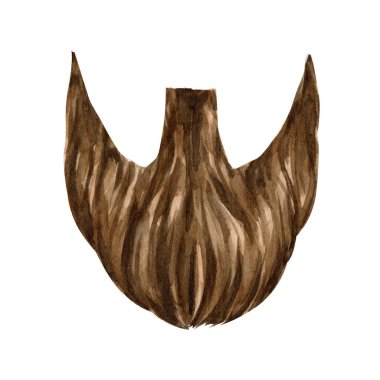 Erkek sakalı ve bıyıklı suluboya çizimi. Yüksek kaliteli el boyası berber suluboya koleksiyonu.