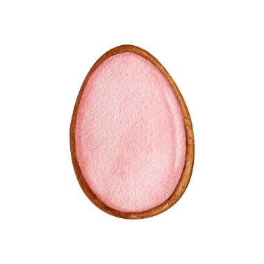 Zencefilli kurabiye, paskalya kurabiyesi illüstrasyonu. Yüksek kalite el boyaması çizimi. Suluboya Paskalya tatlıları çerezler tırnak koleksiyonu