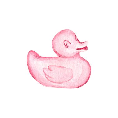 Suluboya bebek oyuncağı klibi çizimi. Çocukluk koleksiyonu. Yüksek kaliteli el yapımı eko bebek oyuncağı klipsi.