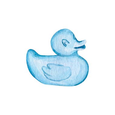 Suluboya bebek oyuncağı klibi çizimi. Çocukluk koleksiyonu. Yüksek kaliteli el yapımı eko bebek oyuncağı klipsi.