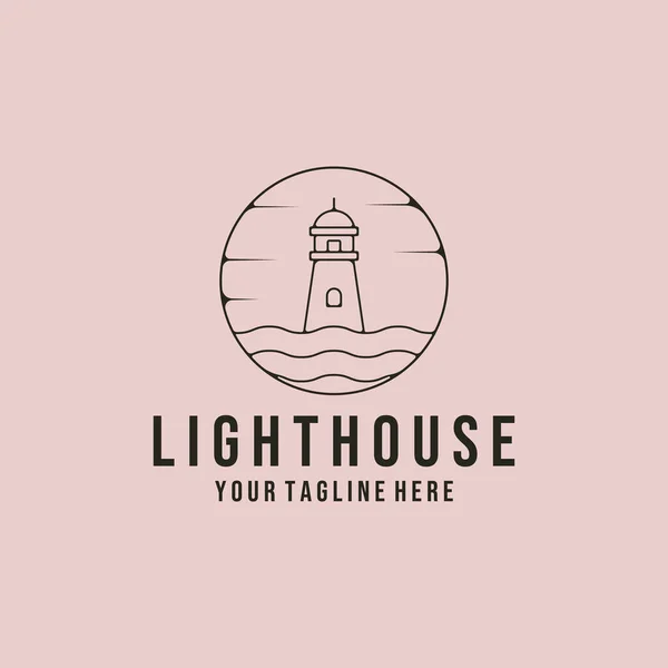 lighthouse logo line art vector illustration design, minimalist lighthouse logo