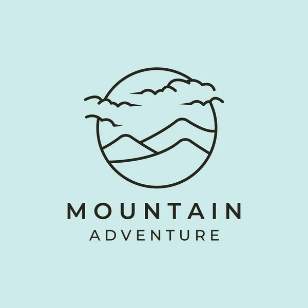 simple mountain and cloud logo line art minimalistic illustration design