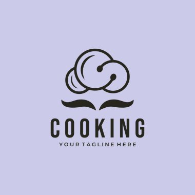aşçılık Logo Vektörü İllüstrasyon Tasarım Vintage Çizgi Sanatı