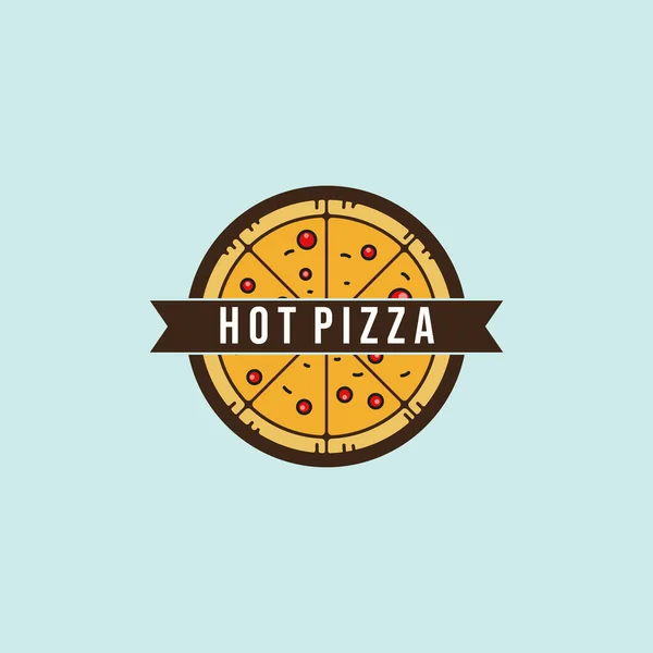 Hot Pizza Vector Emblem Blackboard Pizza Logo Template Vector Emblem — Stock Vector