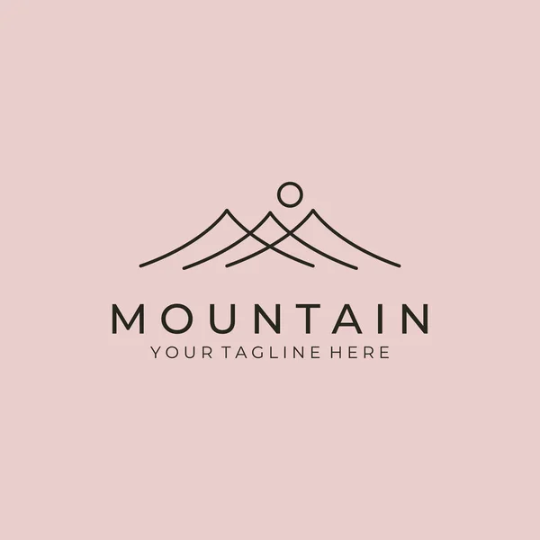 dağ logosu çizgisi sanat vektör çizimi tasarımı