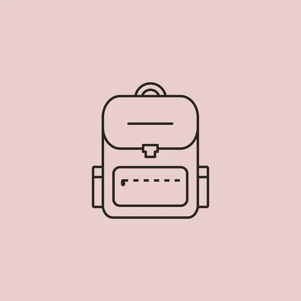 Line Art Backpack Logo Symbol Illustration Design Adventure Hiking Logo — Stock Vector