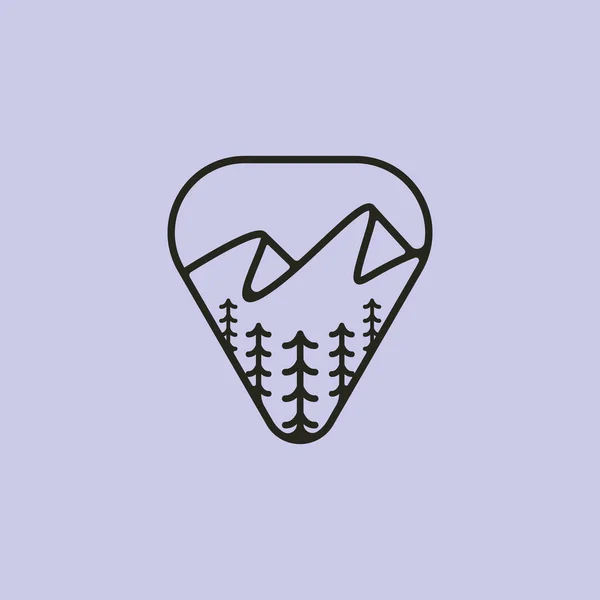 çizgi sanat dağ logosu açık hava macera vektörü minimalist illüstrasyon tasarımı